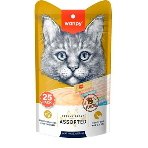Wanpy Karışık 8 Lezzetli Krema Kedi Ödülü 25*14 gr